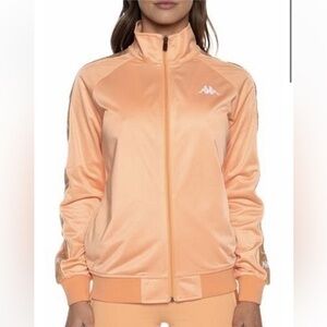NWT Kappa 222 Banda Blaston Track Jacket - Peach/White/ Pink Blush Size L